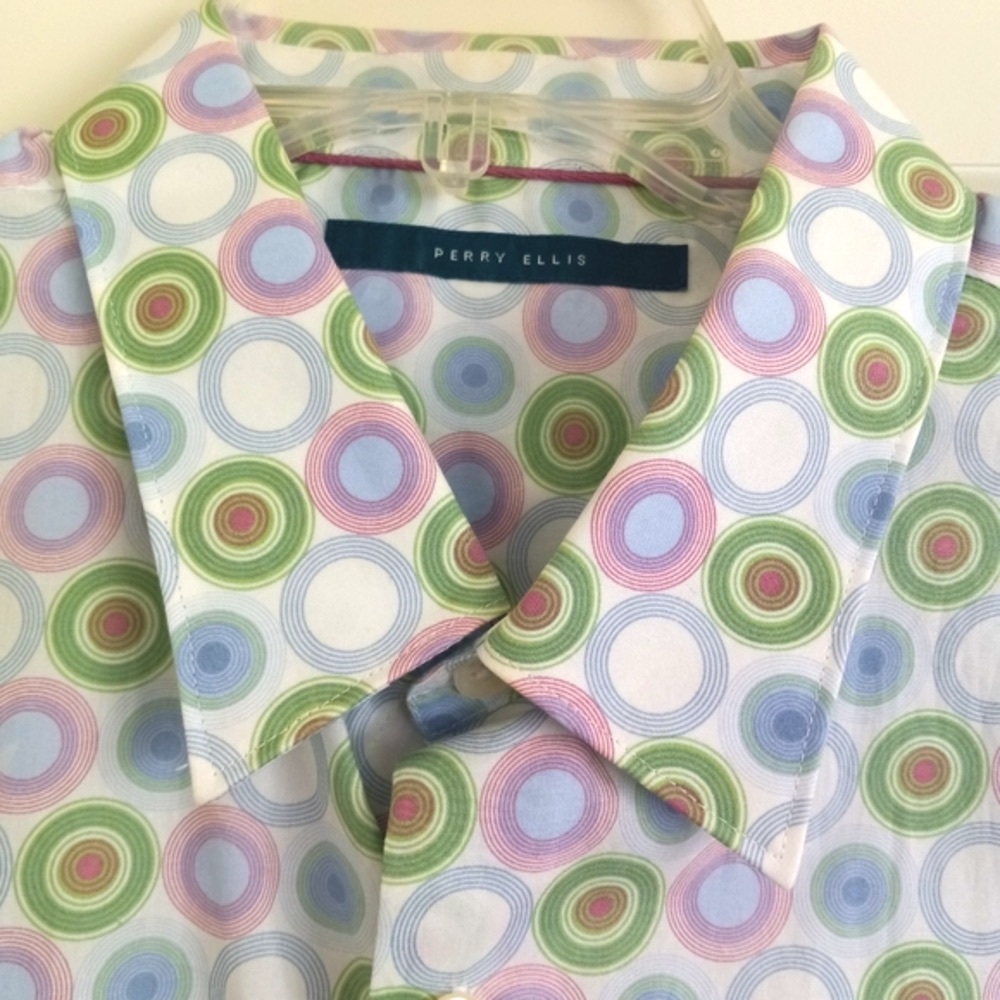 Perry Ellis Psychedelic Dress Shirt